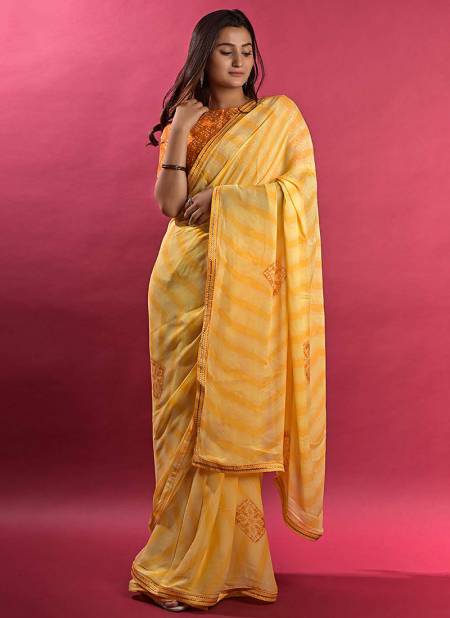 Yellow Colour ASHIMA SAAWAN Fancy Printed Designer Ethnic Wear Latest Saree Collection 3803